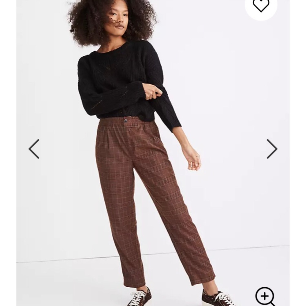 Madewell plaid flannel track trousers
